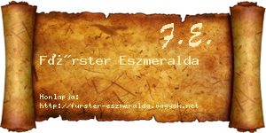 Fürster Eszmeralda névjegykártya